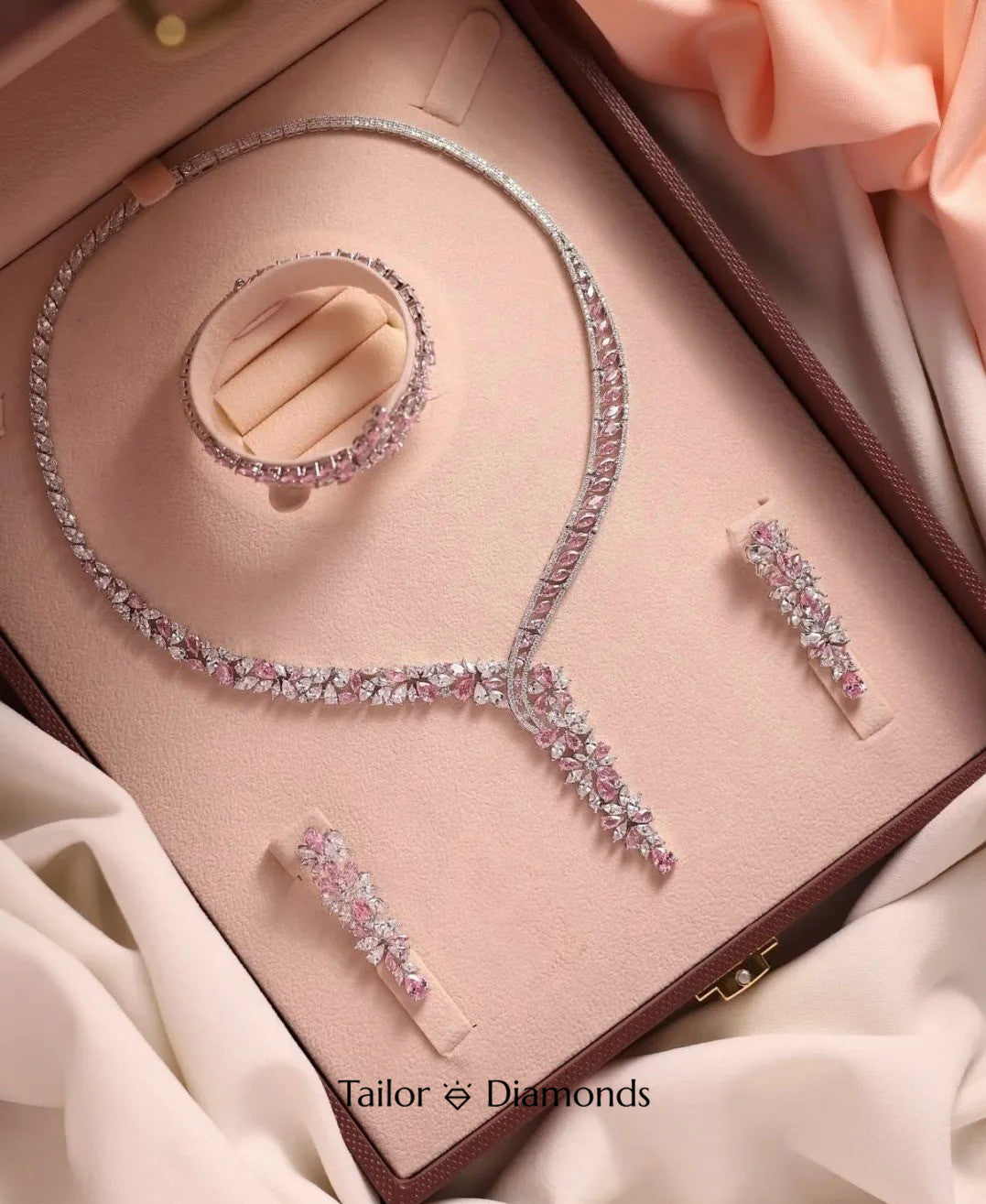 Pink Diamond Gradient Luxury Dinner Jewelry Set