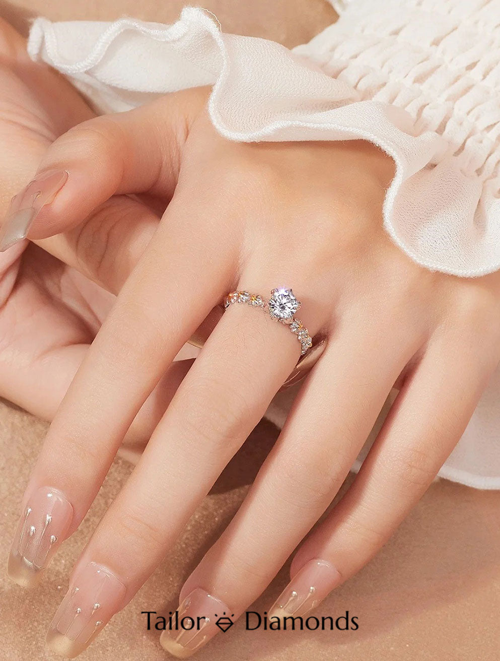 Rose Gold Halo Round Diamond Ring