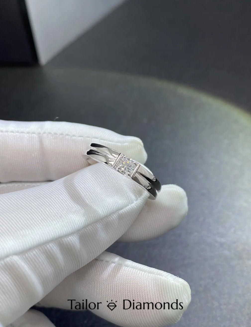 18K Yellow Gold Halo Square Diamond Ring