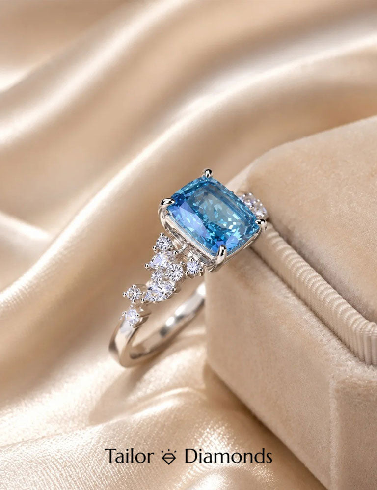 Blue Diamond Wedding Ring