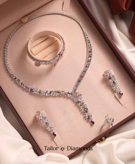Colorful Gemstone Gradient Dreamy Fairy Tale Jewelry Set
