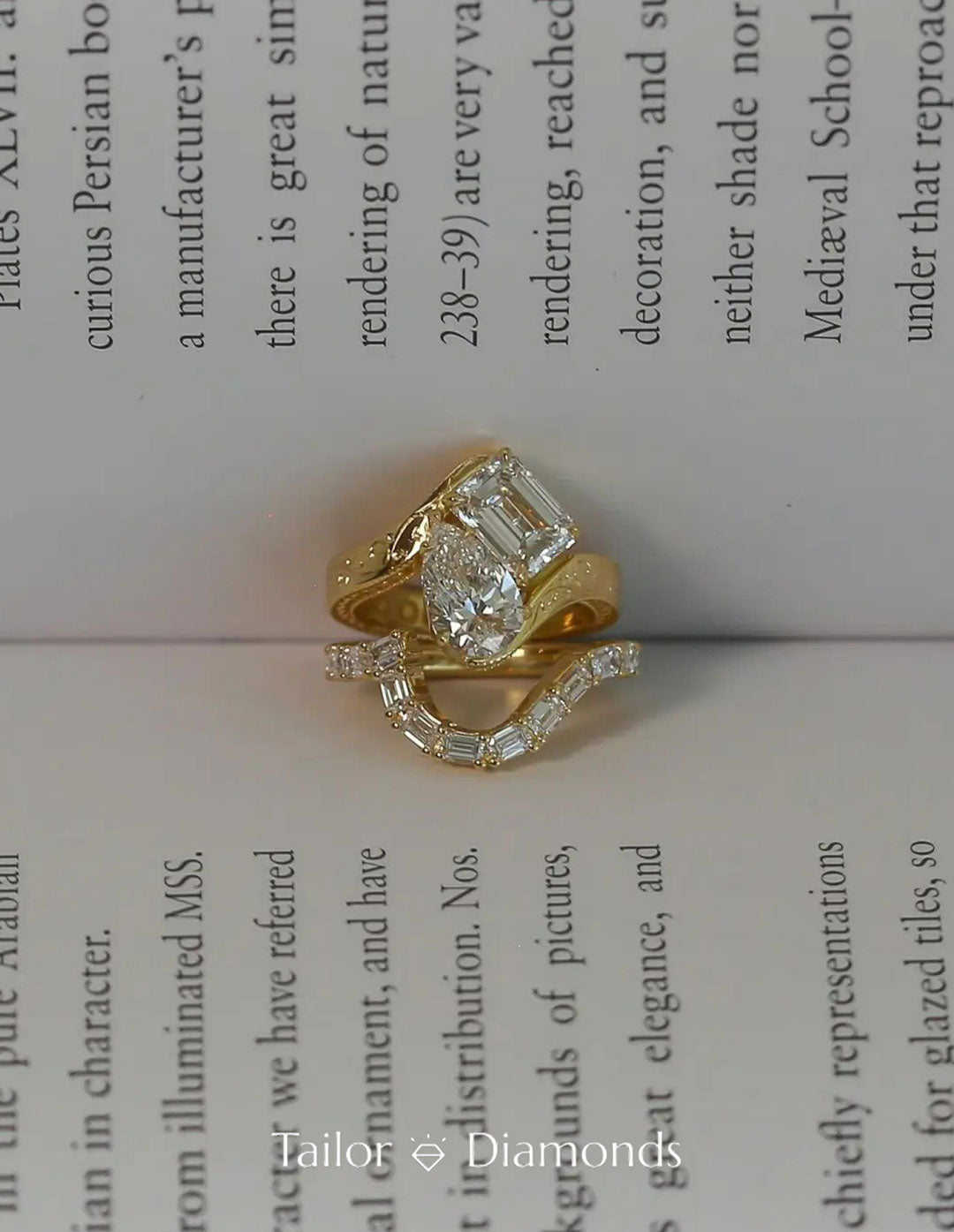 Double Strand Twisted Vine Double Diamond Staggered Stackable Ring