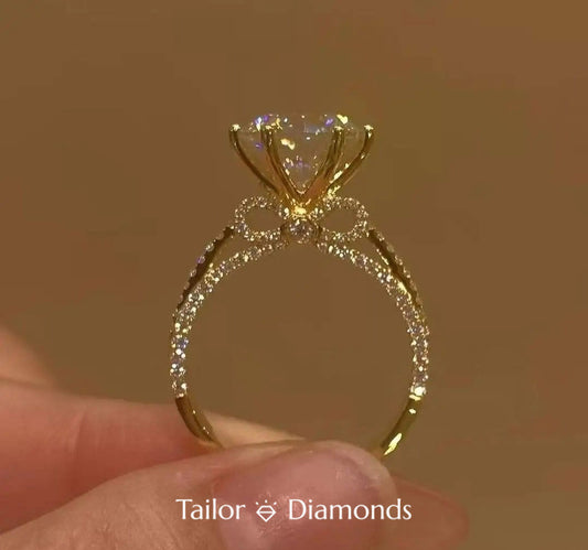 Gold Setting Round Diamond Full Sparkle Ring