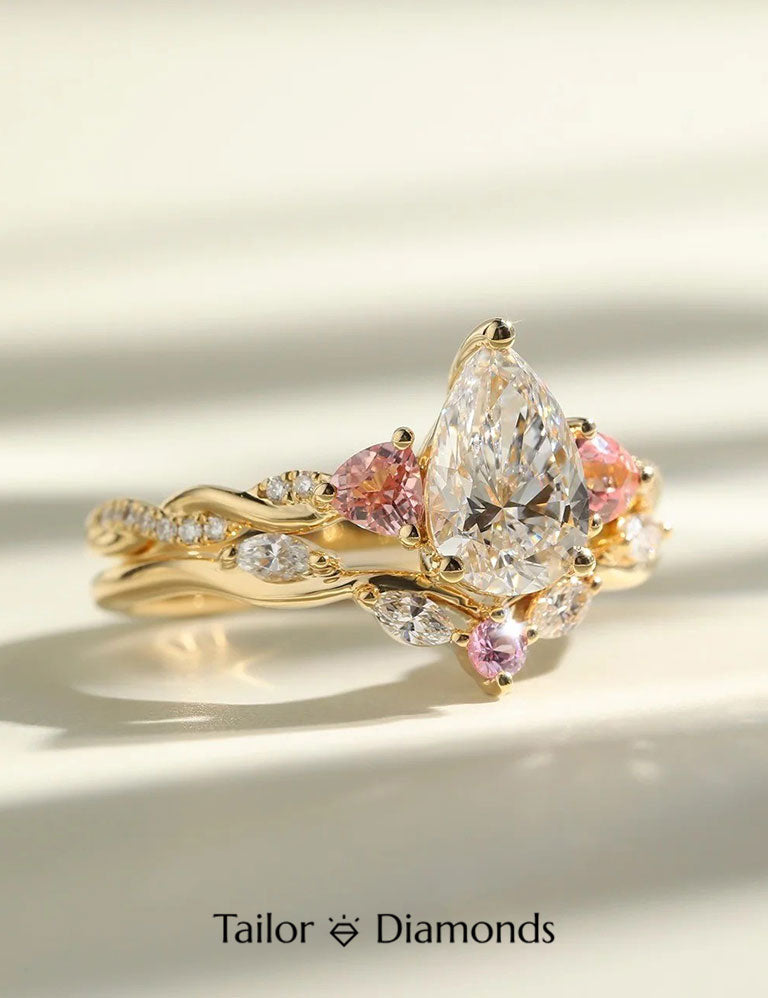 Pear Shaped Pink Diamond Ring