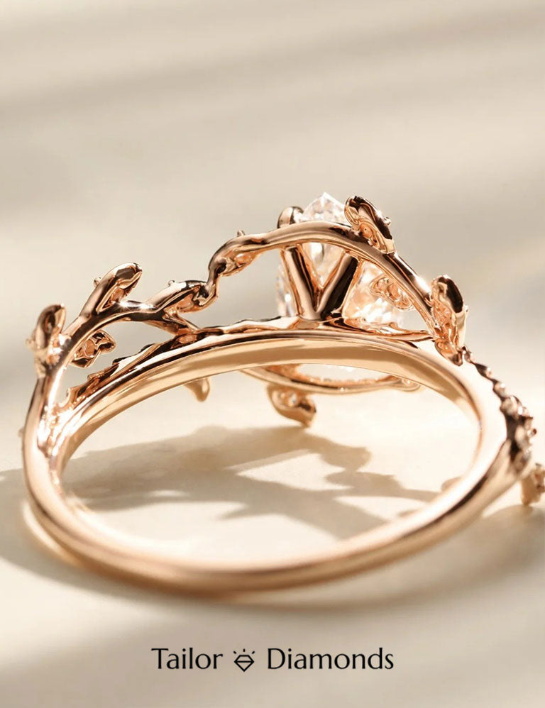 Teardrop Rose Gold Diamond Ring