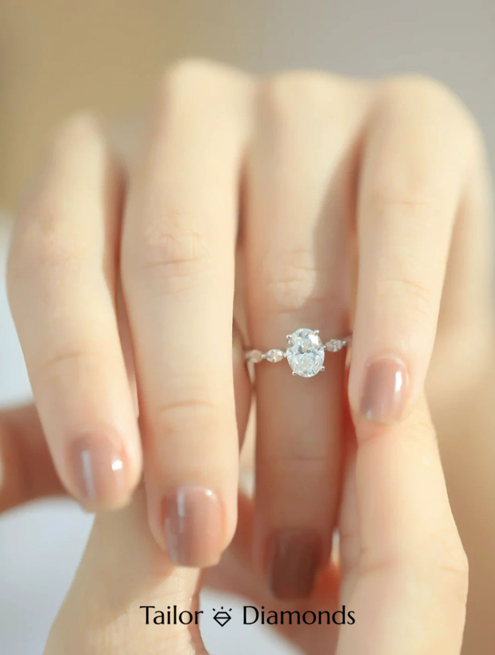 Two-Tone Gold Petal Halo Round Diamond Ring