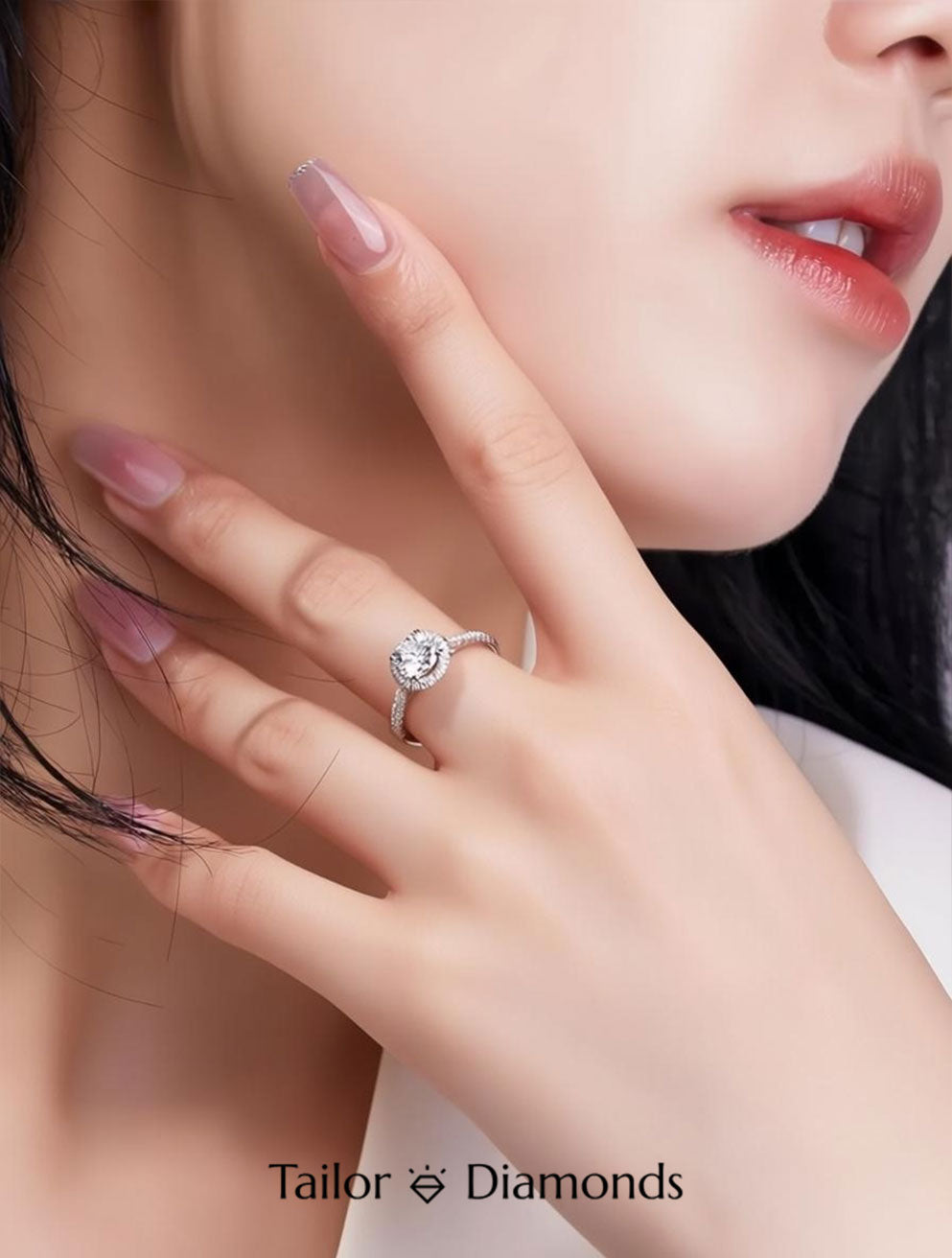 White Gold Halo Round Diamond Ring