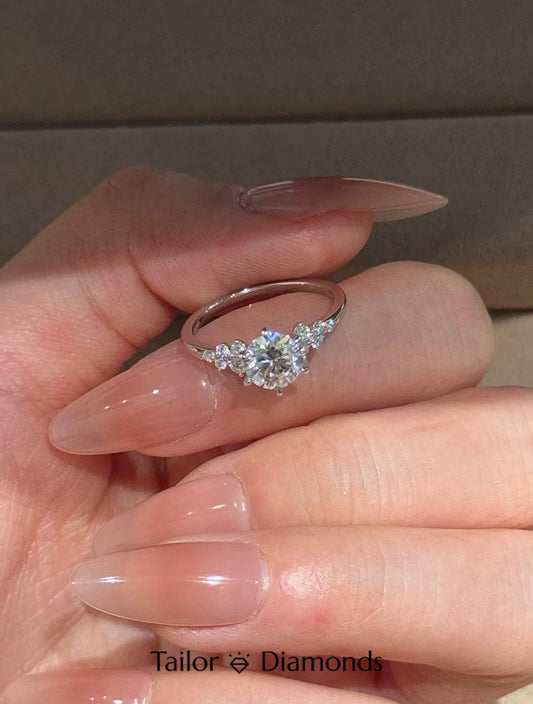 White Gold Six Prong Round Diamond Ring