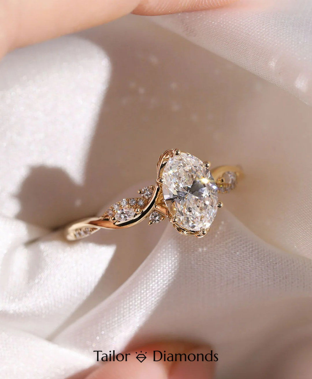 Yellow Gold Oval Diamond Ring